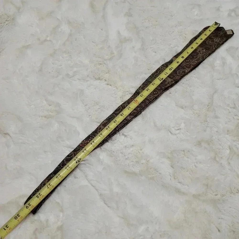 Vintage Banana Republic Mens Silk Paisley Print Tie Brown Neutral Tones